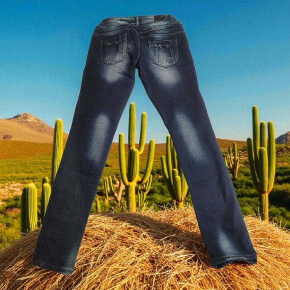 ANULE UP To UP - Blue Straight Leg Jeans with Vintage Distressing - Picture 2 of 12